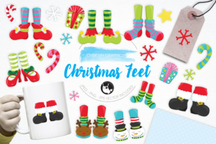 Christmas Feet Illustrations Set