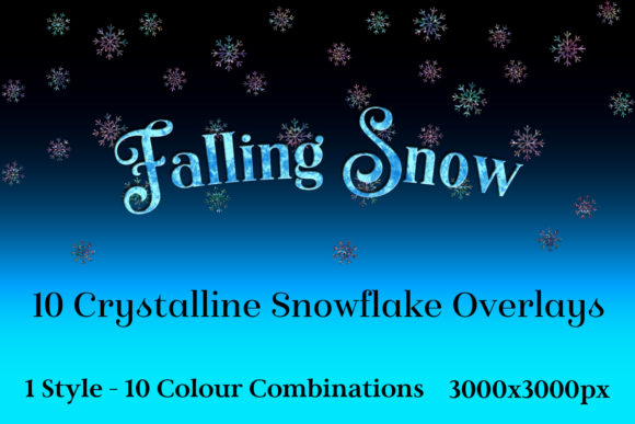 Falling Snow - 10 Crystalline Snowflake Overlays