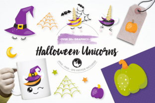 Halloween Unicorn Graphics Set