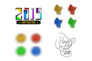 Happy New Year 2019 Design Set