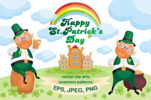 Happy St. Patrick’s Day Vector Clip Arts and Seamless Patterns