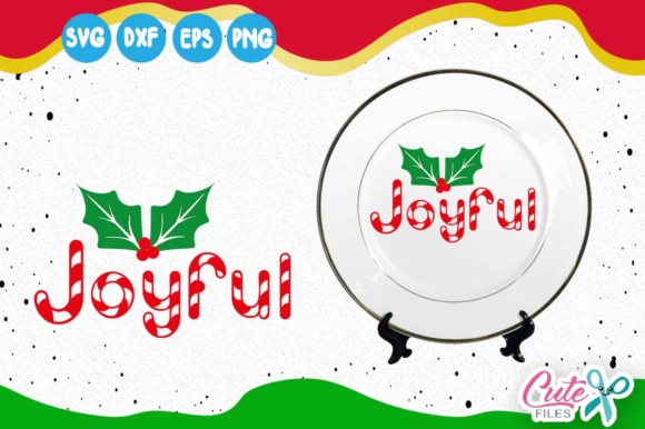 Joyful, Candy Cane, Holly Leaves and Berries: A Festive Design for Your Holiday Creations