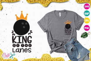 King of the Lanes - Queen of the Lanes SVG: A Versatile Craft File for Bowling Enthusiasts