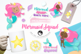 Mermaid Squad Graphics and Illustrations: A Creative Resource for Holiday Design