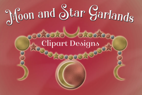 Moon and Star Garlands Clipart Designs