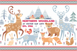 Northern Woodland Animals and Plants in Ethnic Style