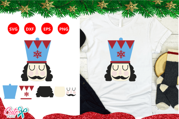 Nutcracker Face Snowflake Mustache Christmas