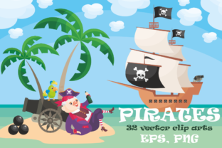Set with Pirates Vector Clip-Art: A Creative Resource for Modern Designers