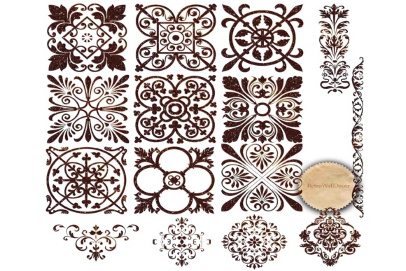 Vintage Ornaments Clipart for Creative Projects