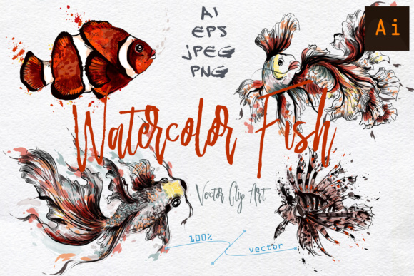 Watercolor Fish: A Beautiful Digital Design for Creative Projects